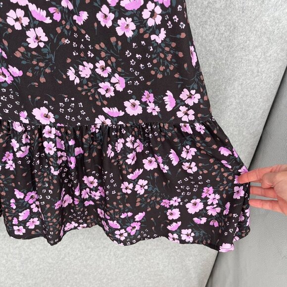 Saltwater Luxe Rex Maxi Skirt Size M Dark Floral Purple Tiered Layered HR NEW - Picture 3 of 13